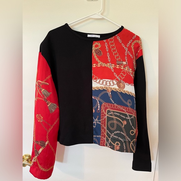 Zara black and satin sweater - Picture 2 of 4